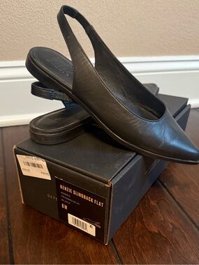 Frye Black Kenzie Slingback Pointed Flats